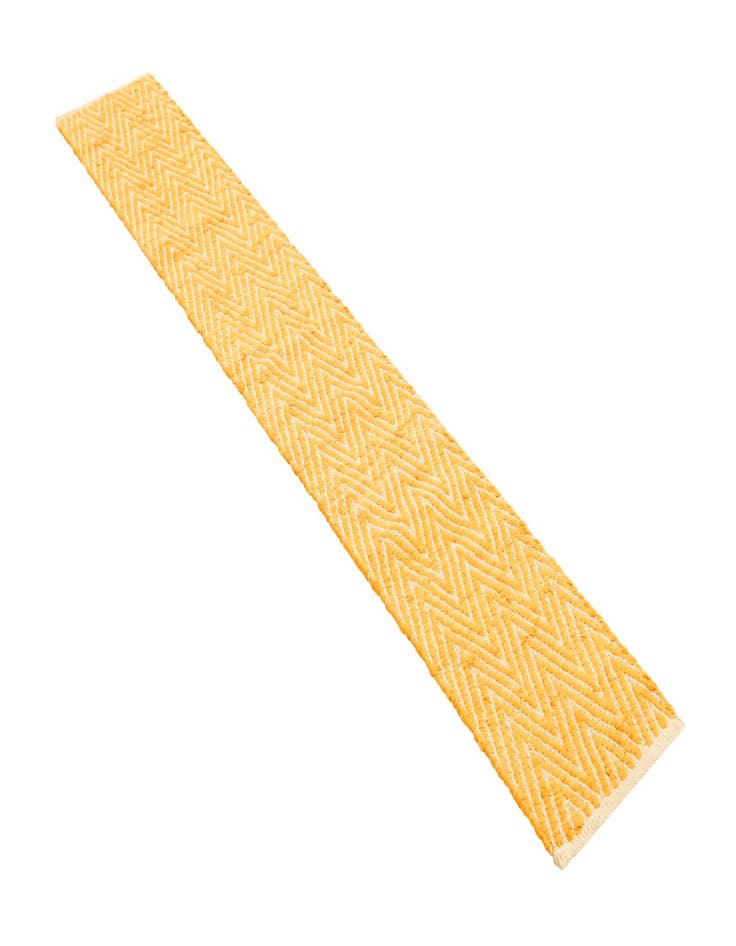 Detail image of  1' 2 x 8'  Hand Woven Chindi Chevron Table Runner Rug