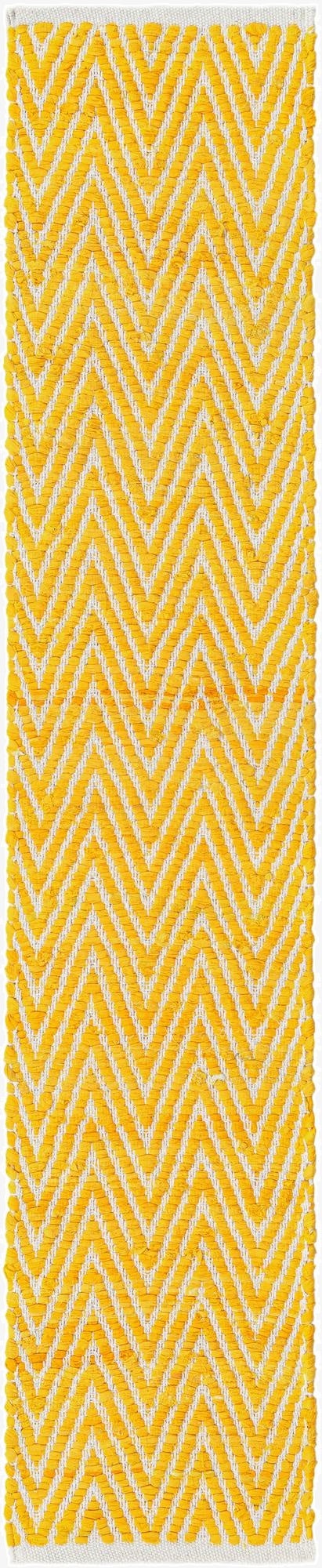  1' 2 x 6' 1  Hand Woven Chindi Chevron Table Runner Rug