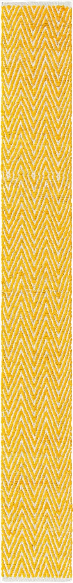  1' 2 x 10'  Hand Woven Chindi Chevron Table Runner Rug